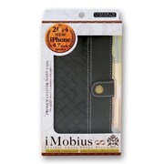 IMD-CA501BK [iPhone 6/6sケース レザーケース 網目風 ブラック]