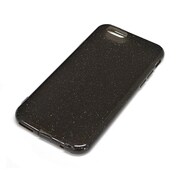 1146IP6A [iPhone 6/6s用ケース ソフト TPU素材 高透明タイプ 端子保護キャップ一体型 ストラップホール付 ラメ クリアブラック]