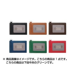 TRENDER LEATHER（トレンダーレザー） パス入シングル 窓2面 グリーン TLPP-05S-G