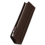 TRENDER LEATHER(トレンダーレザー) ペンケース 牛革 サイドチャック ダークブラウン TLPSF-05-DBN