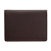 TRENDER LEATHER（トレンダーレザー） パス入ダブル 二つ折り 牛革 2面 ダークブラウン TLPP-06W-DBN
