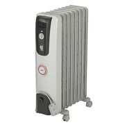電気暖房 オイルヒーター 1200W 転倒時自動電源遮断装置 折りたたみ式キャスター ホワイト+ミディアムグレー H770812EFSN