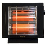 電気ストーブ 800W/400W 転倒時電源OFF ブラック DS-A8014BK