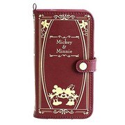 ディズニーキャラクター Old Book Case 手帳型ケース ミッキー＆ミニー バーガンディ [iPhone 6/6s専用 ミッキー＆ミニー バーガンディ]
