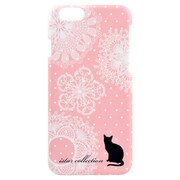 BGL-IP6-01 [iPhone 6 4.7インチ ラバーケース ピンクレース 黒猫]