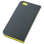 TD-2016-009 [iPhone 6 Plus/6s Plus 5.5インチ用 サイドフリップ本革ケース ブラック×イエロー]