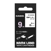 ネームランド用配線マーカーテープ 白テープ 黒文字 9mm XR-9HMWE
