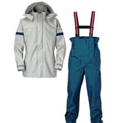 871662 [DR-9002 PVC オーシャンサロペットレインスーツ L(172～178cm) ライトグレー]