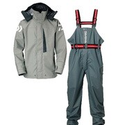 872591 [DR-6002 PUオーシャンサロペットレインスーツ L(172～178cm) ライトグレー]