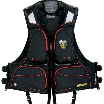 045550 [ウィンドストッパーフローティングベスト GM2157 ブラック×レッド 5L]