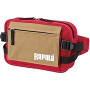 635540 [RB-1234RB コンビネーション キャンバス ヒップバッグ 16×24×6cm レッド＆ブラウン]