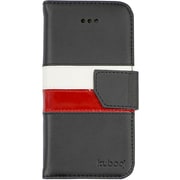 OWL-CVIP46BWR [iPhone 6/6s専用 本革手帳型ケース ブラック×ホワイト/レッド]