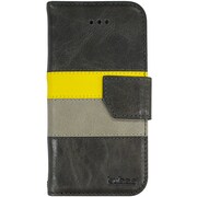 OWL-CVIP51GYG [iPhone 6 Plus/6s Plus専用 本革手帳型ケース グレー×イエロー/ライトグレー]