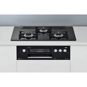 ビルトインガスコンロ DELICIA(デリシア) 3V乾電池 ワイド幅75cm プロパンガス ガラストップ/クリアメタルブラック RHS71W15G11R3-BW LP