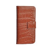 SW-LT1302-BR [iPhone 6 4.7インチ用 Leather Case 本革二つ折り横開きクロコダイルタイプ ブラウン]