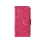 SW-LT1302-PK [iPhone 6 4.7インチ用 Leather Case 本革二つ折り横開きクロコダイルタイプ ピンク]