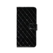 SW-LT1304-BK [iPhone 6 4.7インチ用 Leather Case 本革二つ折り横開き エナメルキルティング ブラック]
