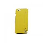 FLIP CASE LEATHER [iPhone 6用ケース レザー 手帳型 カード収納 スタンド イエロー]