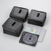 ファイリング用 2穴付き DVD CD 不織布ケース 両面収納 300枚 ブラック CCD-NBW300BK
