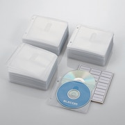 ファイリング用 2穴付き DVD CD 不織布ケース 両面収納 300枚 ホワイト CCD-NBW300WH