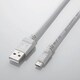 2A対応 充電専用 microUSBケーブル 0.8m ホワイト MPA-AMBC2U08WH