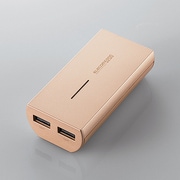 タブレット スマートフォン用 モバイルバッテリー 5200mAh USB出力:2ポート 最大合計:3A ゴールド DE-M01L-5230GD