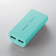 タブレット スマートフォン用 モバイルバッテリー 5200mAh USB出力:2ポート 最大合計:3A グリーン DE-M01L-5230GN