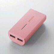 タブレット スマートフォン用 モバイルバッテリー 5200mAh USB出力：2ポート 最大合計：3A ピンク DE-M01L-5230PN