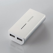 タブレット スマートフォン用 モバイルバッテリー 5200mAh USB出力:2ポート 最大合計:3A シルバー DE-M01L-5230SV