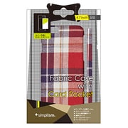TR-FCIP144-RC [iPhone 6/6s専用 ファブリックケース カードポケット付 保護フィルム付 レッドチェック]