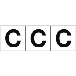 TSN50C [アルファベットステッカー 50×50 「C」 白 3枚入]