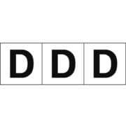 TSN50D [アルファベットステッカー 50×50 「D」 白 3枚入]