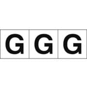 TSN50G [アルファベットステッカー 50×50 「G」 白 3枚入]