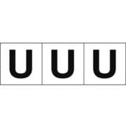 TSN50U [アルファベットステッカー 50×50 「U」 白 3枚入]