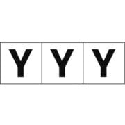 TSN50Y [アルファベットステッカー 50×50 「Y」 白 3枚入]