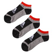 F92173-DDV16-2123 [アンクル ソックス3足入り キッズ 21～23cm ブラック×テックグレーF12×ハイレス レッドF1]