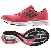 adizero CS 10 W ランニングシューズ レディース 24.5cm ソーラーピンク/コアブラック/ランニングホワイト [M25608-245]