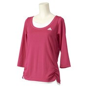 M39382-ITT56-J/L [Essentials レイヤード 七分袖　Tシャツ レディース Lサイズ ボールドピンク]