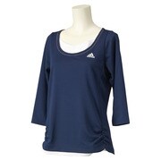 M39383-ITT56-J/M [Essentials レイヤード 七分袖　Tシャツ レディース Mサイズ カレッジネイビー]