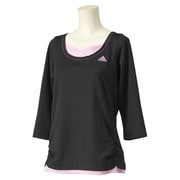 M39384-ITT56-J/L [Essentials レイヤード 七分袖　Tシャツ レディース Lサイズ ブラック]