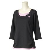 M39384-ITT56-J/M [Essentials レイヤード 七分袖　Tシャツ レディース Mサイズ ブラック]