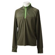 M67130-LMI45-J/M [叶衣 長袖ハーフジップTシャツ メンズ Mサイズ アースグリーンS13]