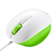 ブルーLED有線マウス ライムグリーン&ホワイト MA-BL6WG