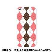 ip6l-0127-uvbase-cl [デザインケース iPhone 6 Plus/6s Plus 5.5インチ Argyle Peach]