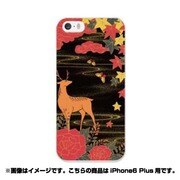ip6l-0174-uvbase-cl [デザインケース iPhone 6 Plus/6s Plus 5.5インチ ハナフダ 紅葉ニ鹿 クロ]