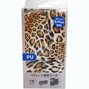 P-NBi6-LEO/YE-48 [iPhone 6 Plus/6s Plus 5.5インチ PUレザー手帳ケース/LEO/ヒョウ イエロー]