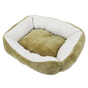 ペット用ベッド [ペットプロ 犬猫用 ソフトボア スクエアベッド S ベージュ]