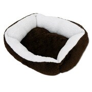 ペット用ベッド [ペットプロ 犬猫用 ソフトボア スクエアベッド M ブラウン]