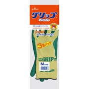 NO313-MGN [天然ゴム背抜き手袋 グリップ（ソフトタイプ） 3双パック Mサイズ グリーン]
