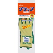 NO313-SGN [天然ゴム背抜き手袋 グリップ（ソフトタイプ） 3双パック Sサイズ グリーン]